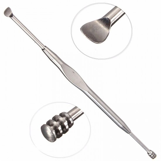 Double Ends Sides Stainless Steel Earpick Ear Pick Wax Curette Remover Cleaner