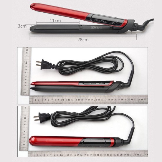 120-200Ã¢â€žÆ’ 2 In 1 Ceramic Hair Straightener Hair Curly 10 Gears Temperature Control LCD Digital Display Flat Iron