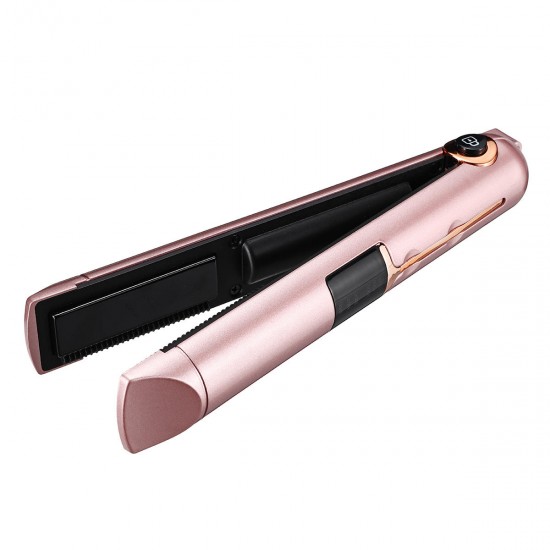 3-IN-1 Cordless Hair Straightener Fast Heating Curler USB Rechargable with LED Display Power Bank Function Hair Flat Iron
