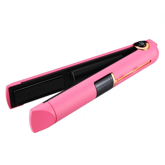 3-IN-1 Cordless Hair Straightener Fast Heating Curler USB Rechargable with LED Display Power Bank Function Hair Flat Iron