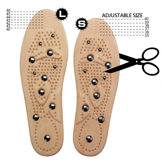 1 Pair Magnetic Therapy Women Men Suede Insole Anti Fatigue Insoles Unisex Adjustable Insert Pad