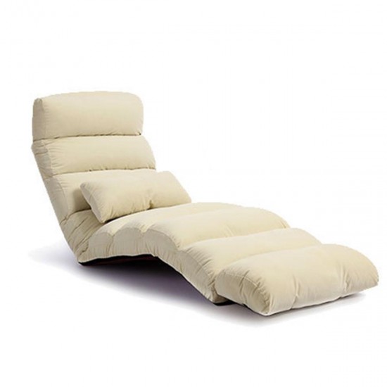 205CM 3 Folding Lazy Sofa Chair Portable Stylish Couch Bed Lounge with Pillow Back Support