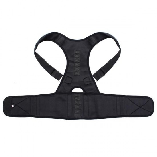Neoprene Magnetic Adjustable Back Support Brace Posture Corrector Lumbar Shoulder Belt