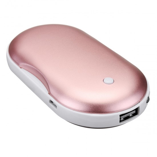 5200mAh 4 In 1 Macarons Pocket Hand Warmer Heater Rechargeable LED USB Electric Mobile Power Bank PTC Ceramic Heating with Vibration Massager Function