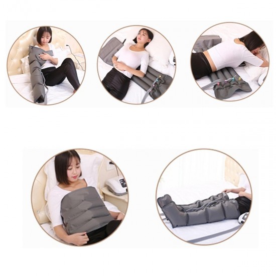 6 Chambers Sequential Air Compression Leg Massager Device Compression Pump for Foot Arm Leg Waist Electric Compression Massasger Blood Circulation