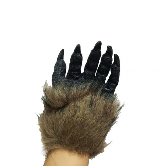 Halloween Black Werewolf Horror Claw Long Hair Beast Simulation Wolf Gloves