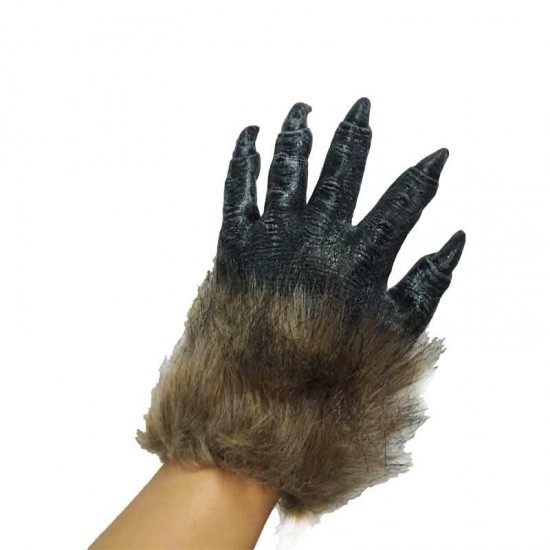 Halloween Black Werewolf Horror Claw Long Hair Beast Simulation Wolf Gloves