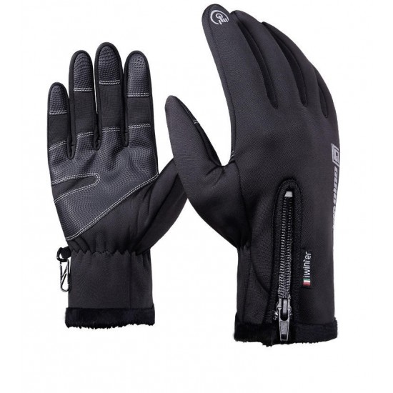 Mens Unisex Touch Screen Fleece Gloves No-Slip Windproof  Waterproof