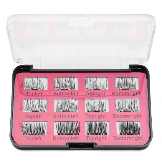 12Pcs/6 Pairs Magnetic 3D False Eyelashes Long Natural Eye Lashes Extension