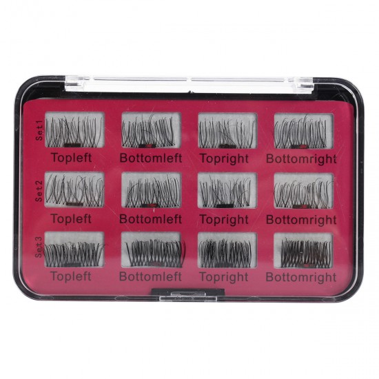 12Pcs/6 Pairs Magnetic 3D False Eyelashes Long Natural Eye Lashes Extension