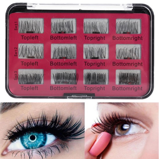 12Pcs/6 Pairs Magnetic 3D False Eyelashes Long Natural Eye Lashes Extension