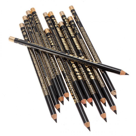 12pcs Black Makeup Cosmetic Eyeliner Eyebrow Pencil Waterproof 12pcs Black Makeup Cosmetic Eyeliner Eyebrow Pencil Waterproof