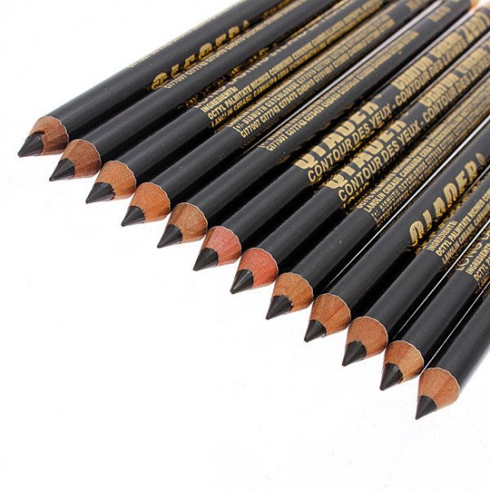 12pcs Black Makeup Cosmetic Eyeliner Eyebrow Pencil Waterproof 12pcs Black Makeup Cosmetic Eyeliner Eyebrow Pencil Waterproof