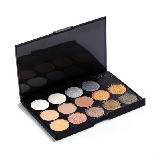 15 Colors Matte Shimmer Eye Shadow Palette Cosmetic Set Earth Colors