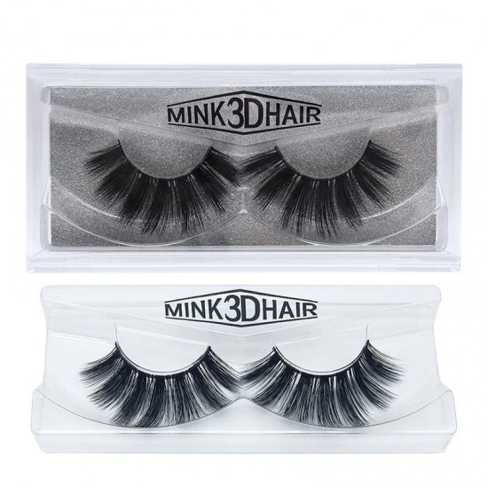 1Pair 3D Mink Hair Black False Eyelashes Makeup Cosmetics Handmade Thick Natural Long