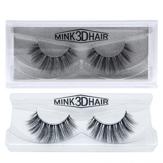 1Pair 3D Mink Hair Black False Eyelashes Makeup Cosmetics Handmade Thick Natural Long