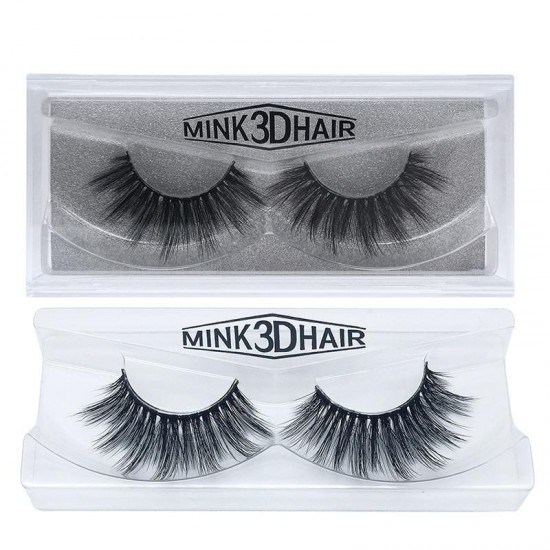 1Pair 3D Mink Hair Black False Eyelashes Makeup Cosmetics Handmade Thick Natural Long