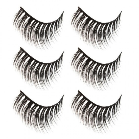 3 Pairs False Eyelashes Makeup Black Handmade Cluster Natural Long Eyelashes