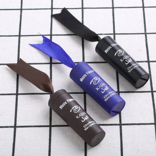 MusicFlower Eyeliner Stick Black Gel Pencil Blue Waterproof Natural Smoky Smooth Eyes Makeup