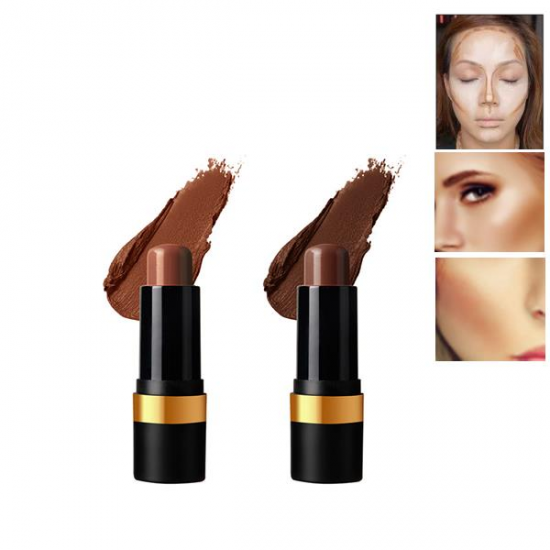 2 Colors Highlighter Shading Stick Contouring Bronzer Shimmer Powder Cream Makeup Waterproof