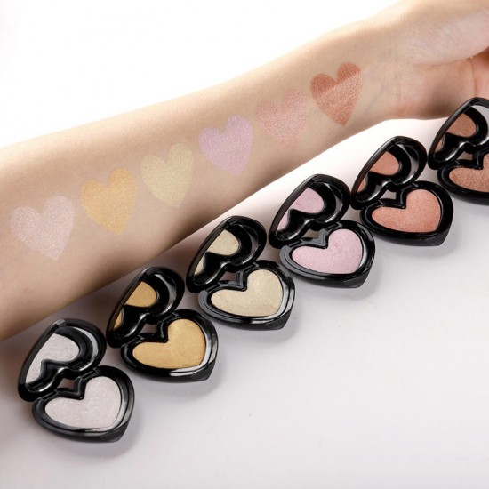 6 Colors Heart Highlighter Eye Shadow Face Glow Powder Contour Bronzer Makeup