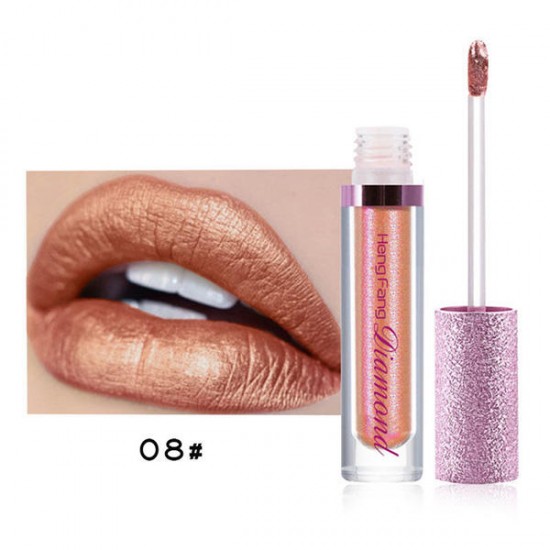 12 Colors Lip Gloss Metallic Glitter Color Lips Makeup Long Lasting Waterproof
