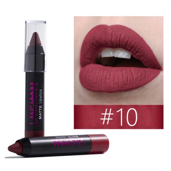 12 Colors Lip Stick Pen Matte Velvet Non Stick To Cup Lip Makeup Waterproof Long-lasting
