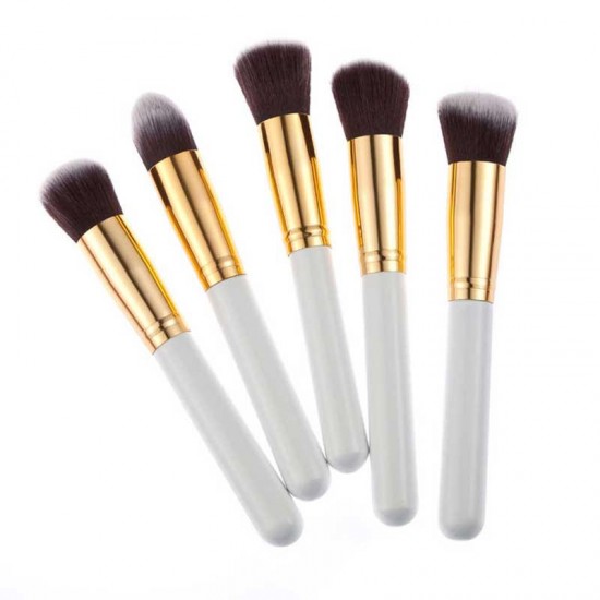 10Pcs White Foundation Makeup Tools Cosmetic Brushes Set Kit