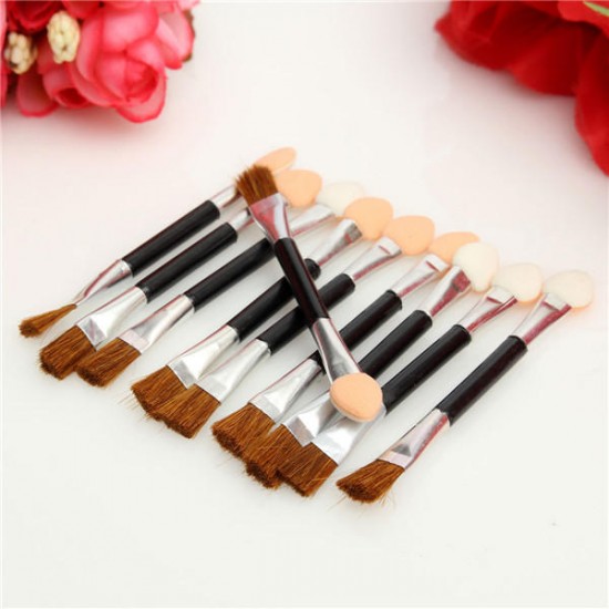 10pcs Double End Eye Shadow Brush Sponge Eyeliner Makeup Brushes Cosmetic Tool