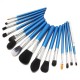 15Pcs Makeup Brushes Eye Shadow Foundation Blush Powder Cream Cosmetic Tools Black Pink Blue Yellow