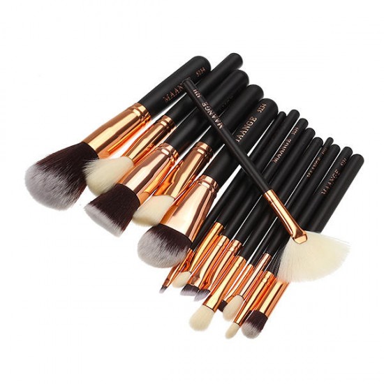 15pcs MAANGE Makeup Cosmetic Brushes Kit Set Facial Foundation Blush Blending Eyeshadow