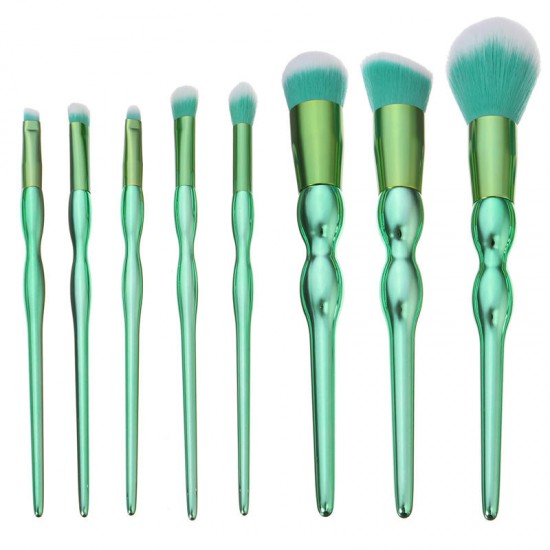 8pcs Mint Green Soft Hair Makeup Brushes Kit Cosmetic Foundation Powder Blush Eyeliner Eyeshadow