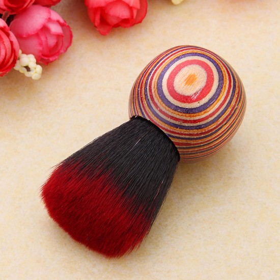 Folk Style Wooden Makeup Brush Blush Loose Powder Cosmetic Tools