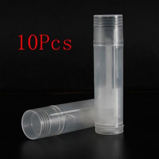 10Pcs Empty Clear Lip Balm Tubes Containers Small Transparent Lipstick Bottle