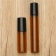 10pcs Amber Glass Roll On Roller Bottles Perfume Essential Oils Refillable Bottle With Metal Ball