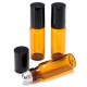 10pcs Amber Glass Roll On Roller Bottles Perfume Essential Oils Refillable Bottle With Metal Ball