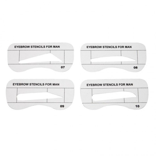 10pcs Men Eyebrow Card Drawing Guide Card Brow Template Eyes Makeup Shaping Design Eyebrow Stencils