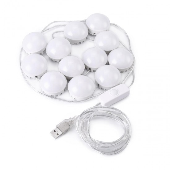 12 LED Lamp String Makeup Mirror Lamp USB Cosmetic Dressing Salon Barber Shop White Light 12 LED Lamp String Makeup Mirror Lamp USB Cosmetic Dressing Salon Barber Shop White Light