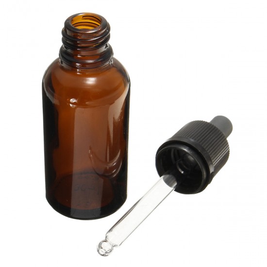 30ml Empty Essential Oil Refillable Bottles Amber Glass Dropper Travel Vials Makeup Skin Care Tools