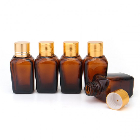 5Pcs Amber Glass Bottles Liquid Reagent Pipette Eye Dropper for Essential Oil Perfume