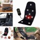 12V Car Household Heated Full Body Massage Seat Cushion Back Lumbar Pain Relief Vibration Massager