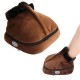 2 IN 1 Unisex Velvet Electric Heated Foot Massager Comfort Warmer Suede Boots