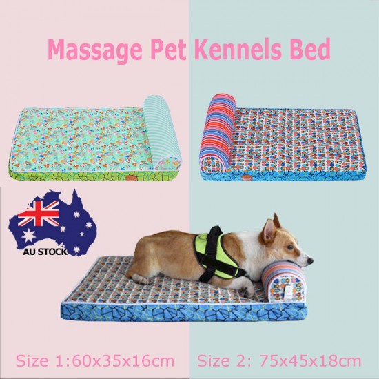 2 Size Pet Bed Dog Cat Puppy Sleeping Manual Massage Cushion Pads Home Kennels Mat