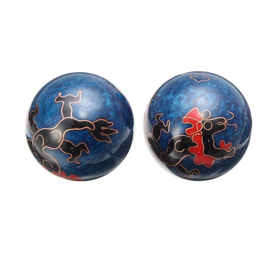 2pcs 42mm Chinese Health Dragon Exercise Stress Relaxation Therapy Massage Baoding Ball