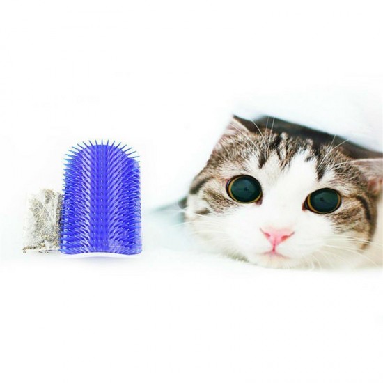 Cat Comb Brush Shedding Tool Comb Self Grooming Aid with Catnip Pet Comb