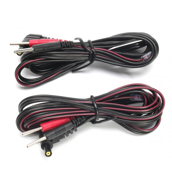 2Pcs Standard Electrode Lead Wires Standard Pin Connection Massager Accessories