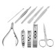 10pcs Stainless Steel Nail Care Manicure Clipper Scissor Tweezer Pedicure Set Kit with Case