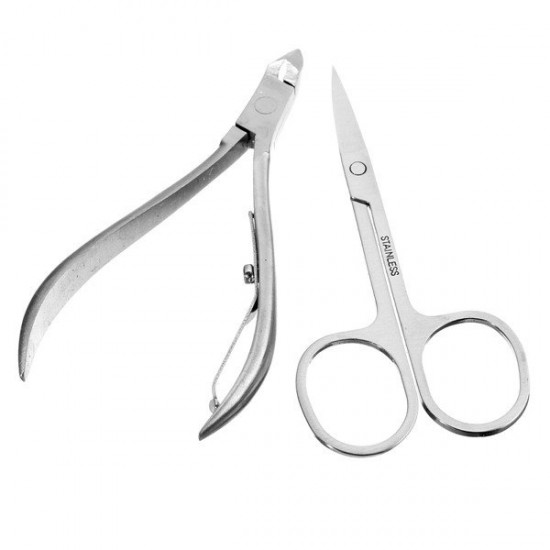 10pcs Stainless Steel Nail Care Manicure Clipper Scissor Tweezer Pedicure Set Kit with Case