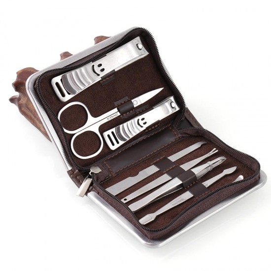10pcs Stainless Steel Nail Clipper Set Manicure Tools Kit Eyebrow Hair Scissors Groom Tweezers 10pcs Stainless Steel Nail Clipper Set Manicure Tools Kit Eyebrow Hair Scissors Groom Tweezers