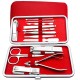 13Pcs Pedicure Manicure Set Nail Clipper Cuticle Cleaner Acne Remover Kit Case